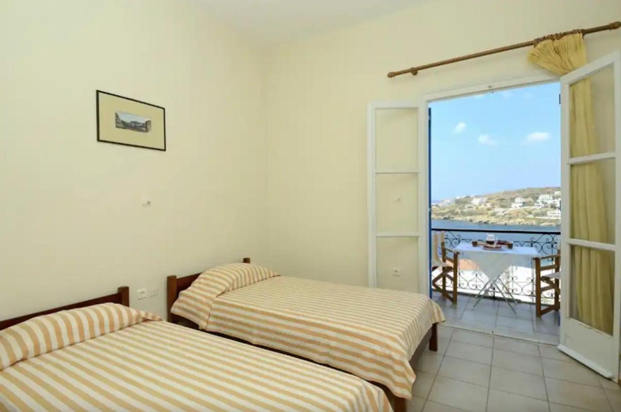 White & Blue Apartment Batsi (Andros)